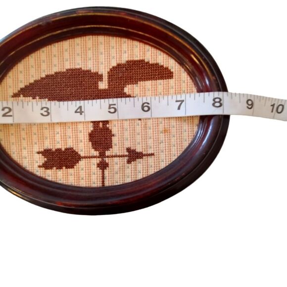 VINTAGE Wall Decot Embroidered Colonial Style Samplers Set of Two 8" x 6" - Picture 6 of 9